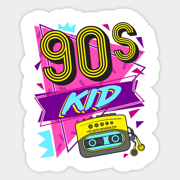 90s Shirt - 90s Kid Sticker by redbarron